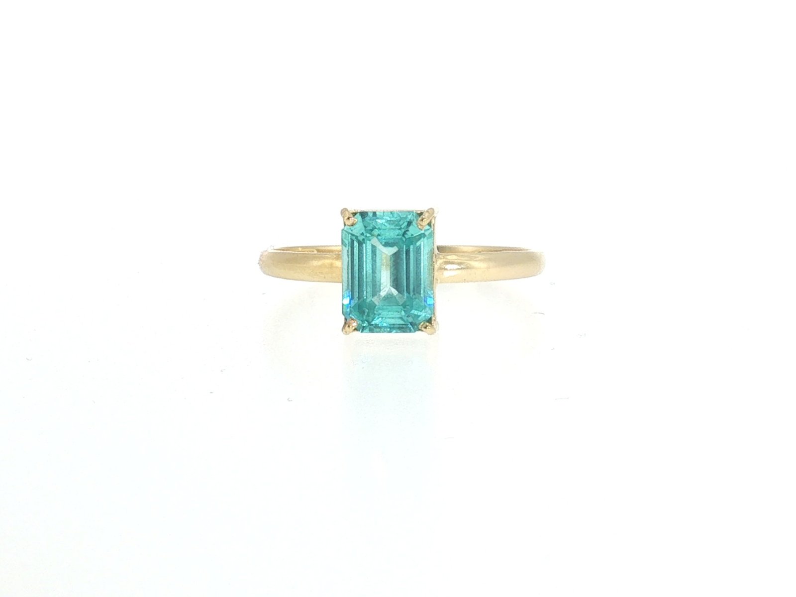Ring in Yellow Gold 18k with Lab Paraiba Tourmaline — Rings — Yellow Gold 18k