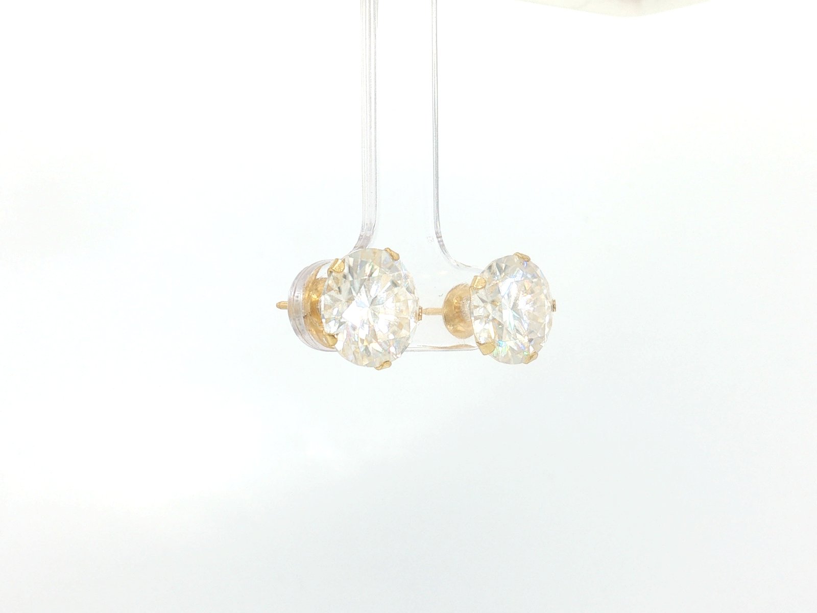 Earrings in Yellow Gold 18k with Moissanite — Earrings — Yellow Gold 18k