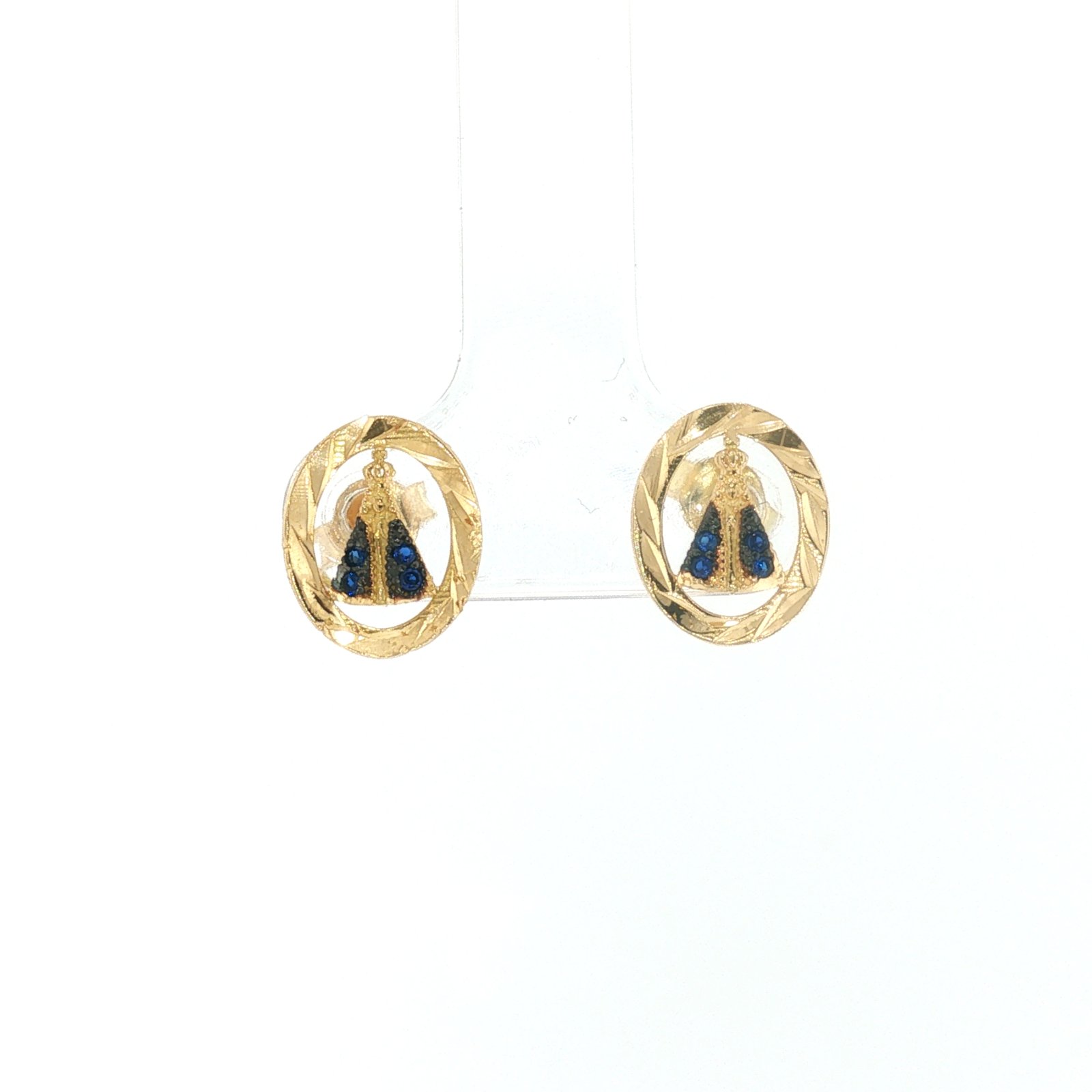 Earrings in Yellow Gold 18k with Cubic Zirconia — Earrings — Yellow Gold 18k