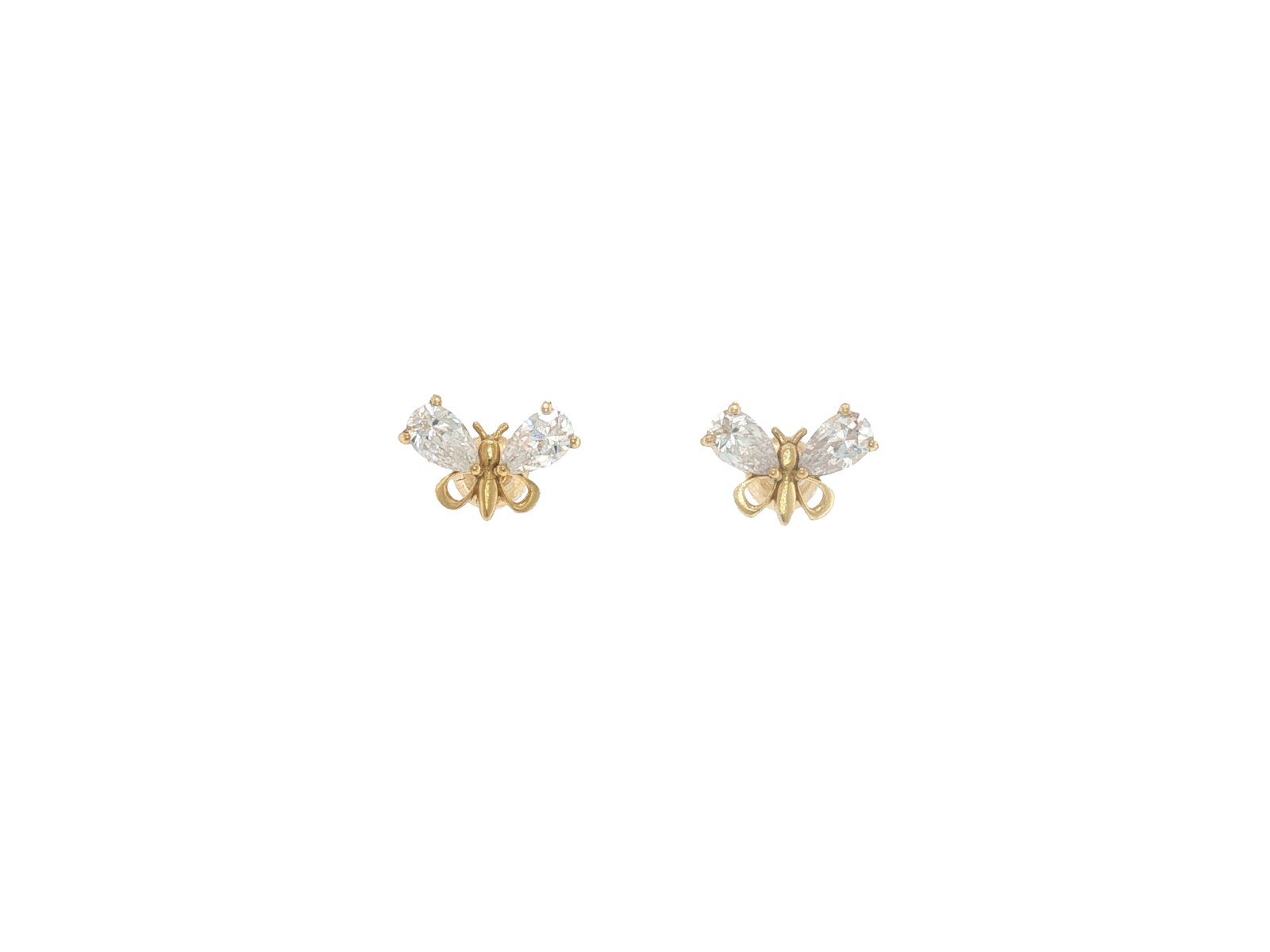 Brincos em Ouro amarelo 18k com Zircônia — Brincos — Ouro amarelo 18k
