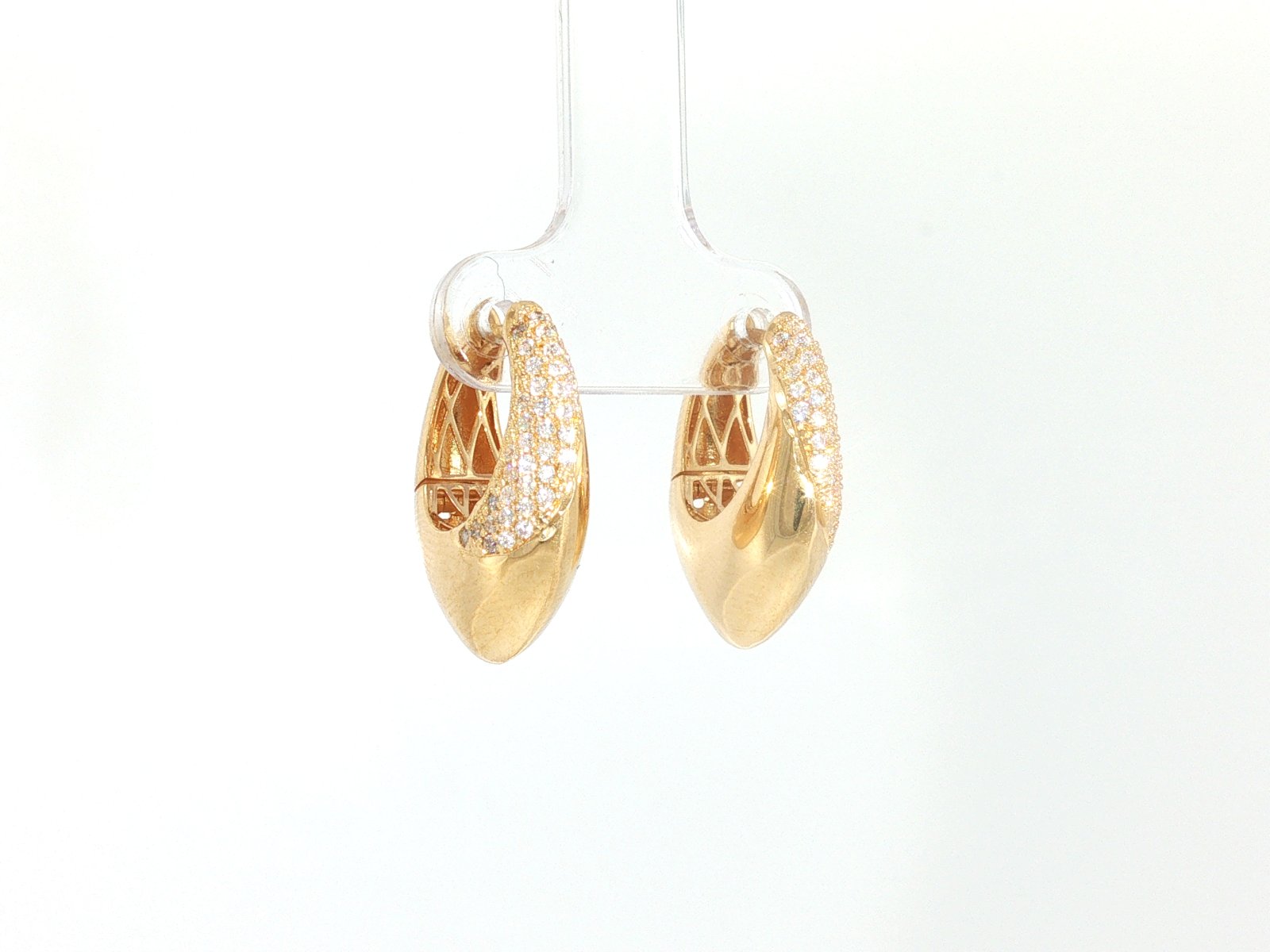 Earrings in Yellow Gold 18k with Cubic Zirconia — Earrings — Yellow Gold 18k