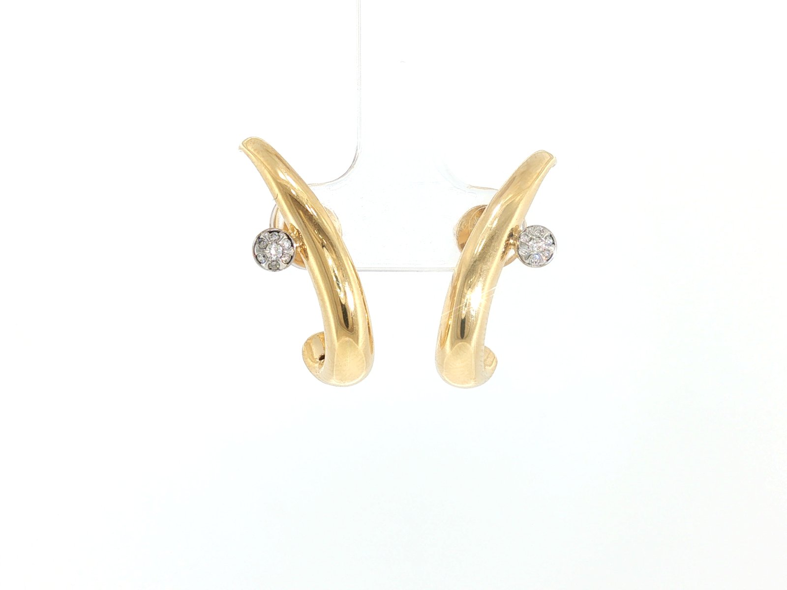 Earrings in Yellow Gold 18k with Diamond — Earrings — Yellow Gold 18k