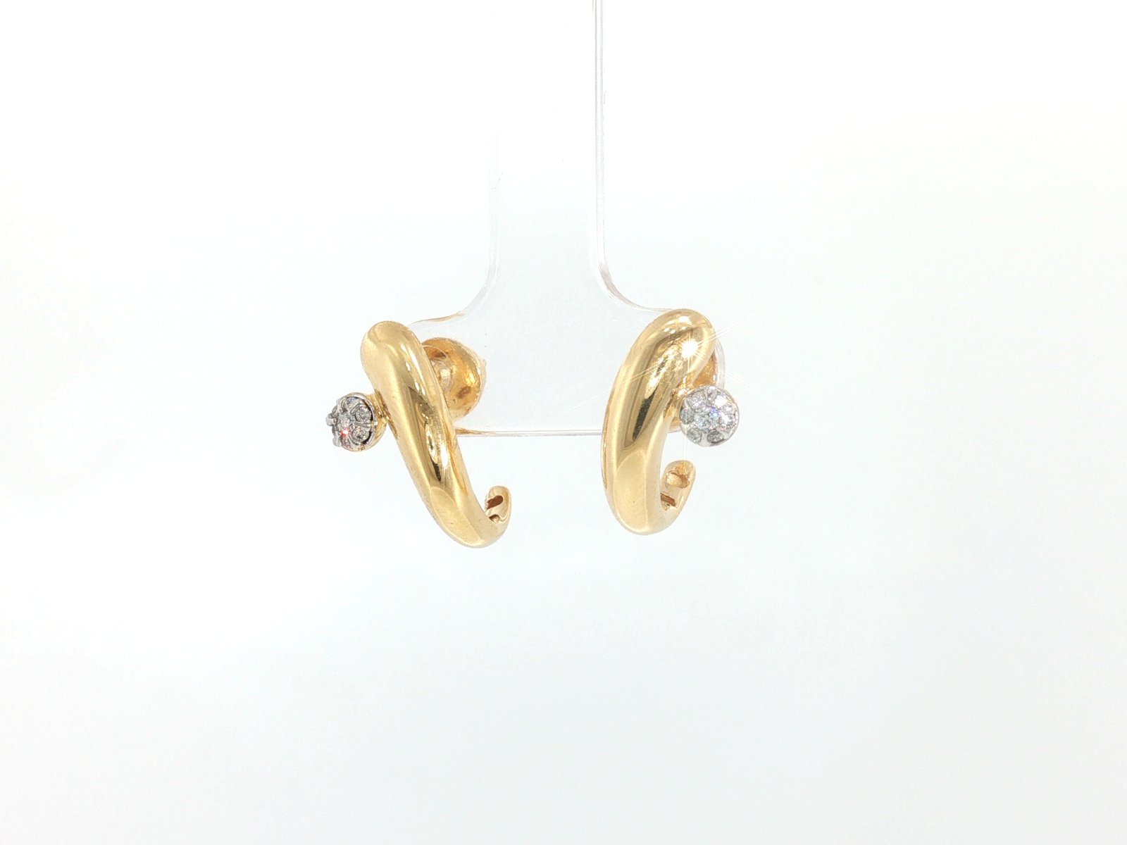 Earrings in Yellow Gold 18k with Diamond — Earrings — Yellow Gold 18k