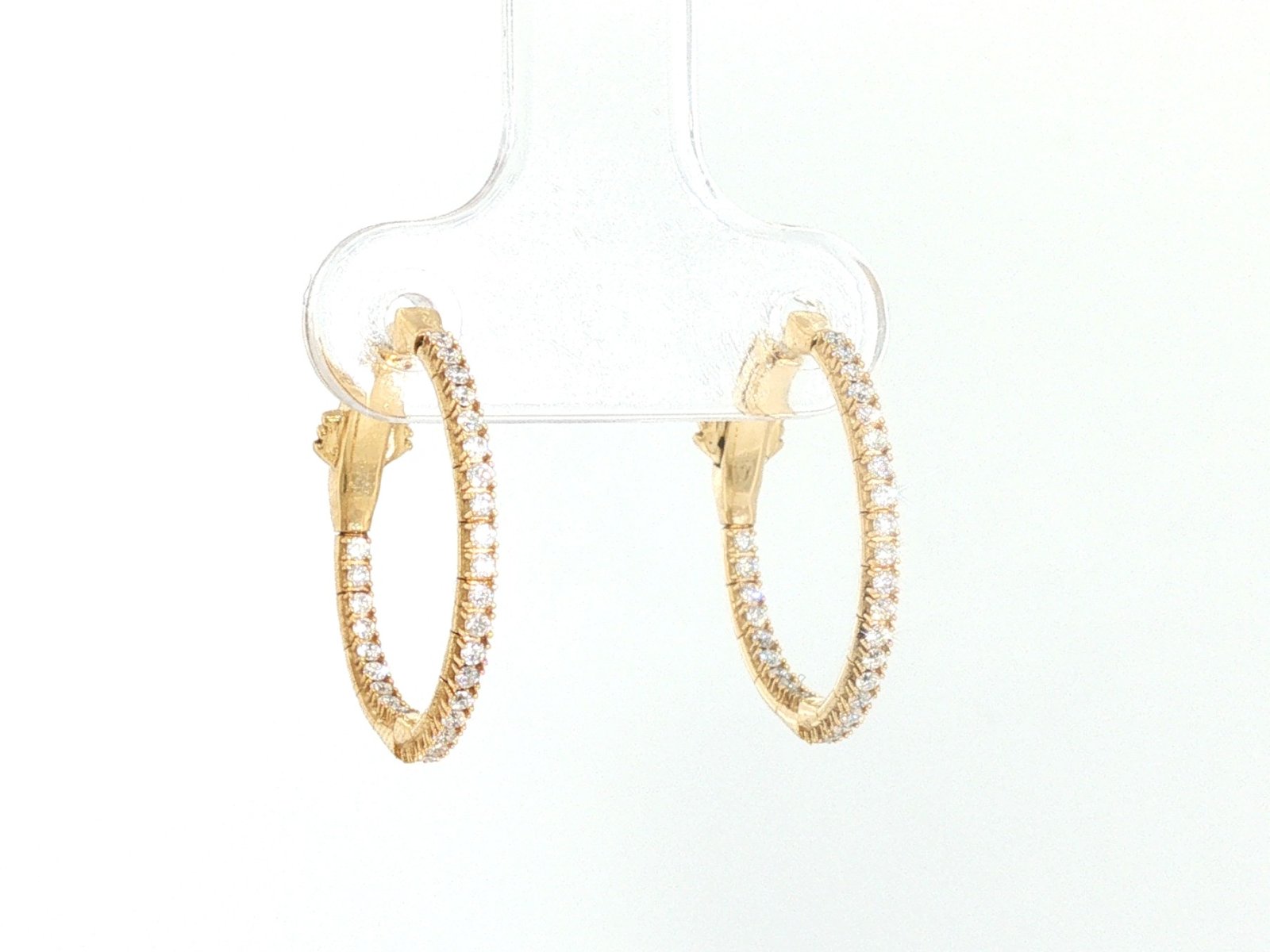 Earrings in Yellow Gold 18k with Diamond — Earrings — Yellow Gold 18k