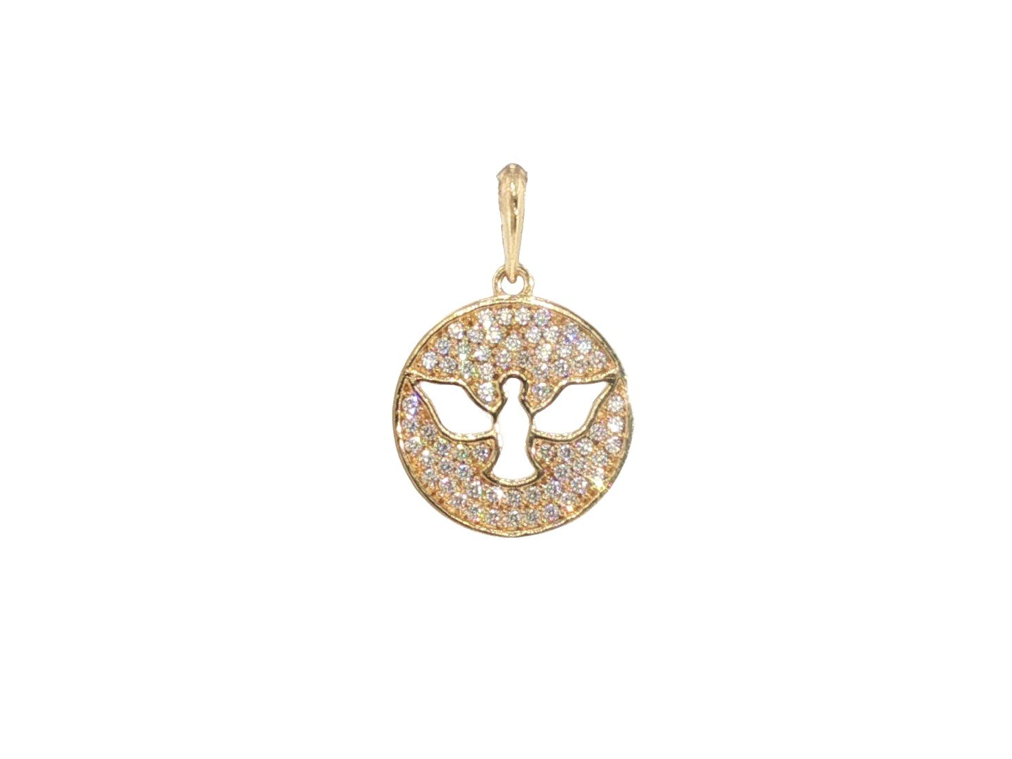 Pendant in Yellow Gold 18k with Cubic Zirconia — Pendants — Yellow Gold 18k