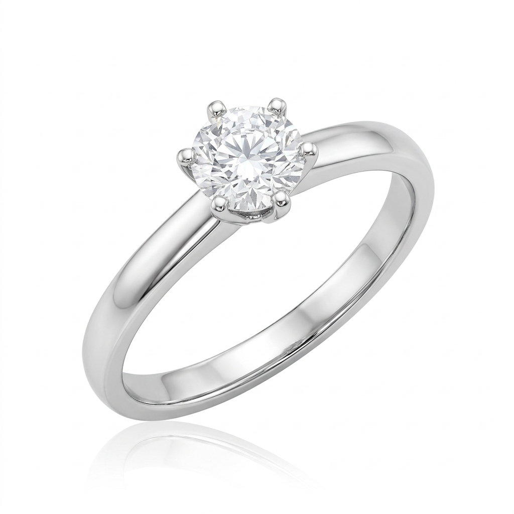 Anillo en Oro blanco 18k con Diamante — Anillos — Oro blanco 18k