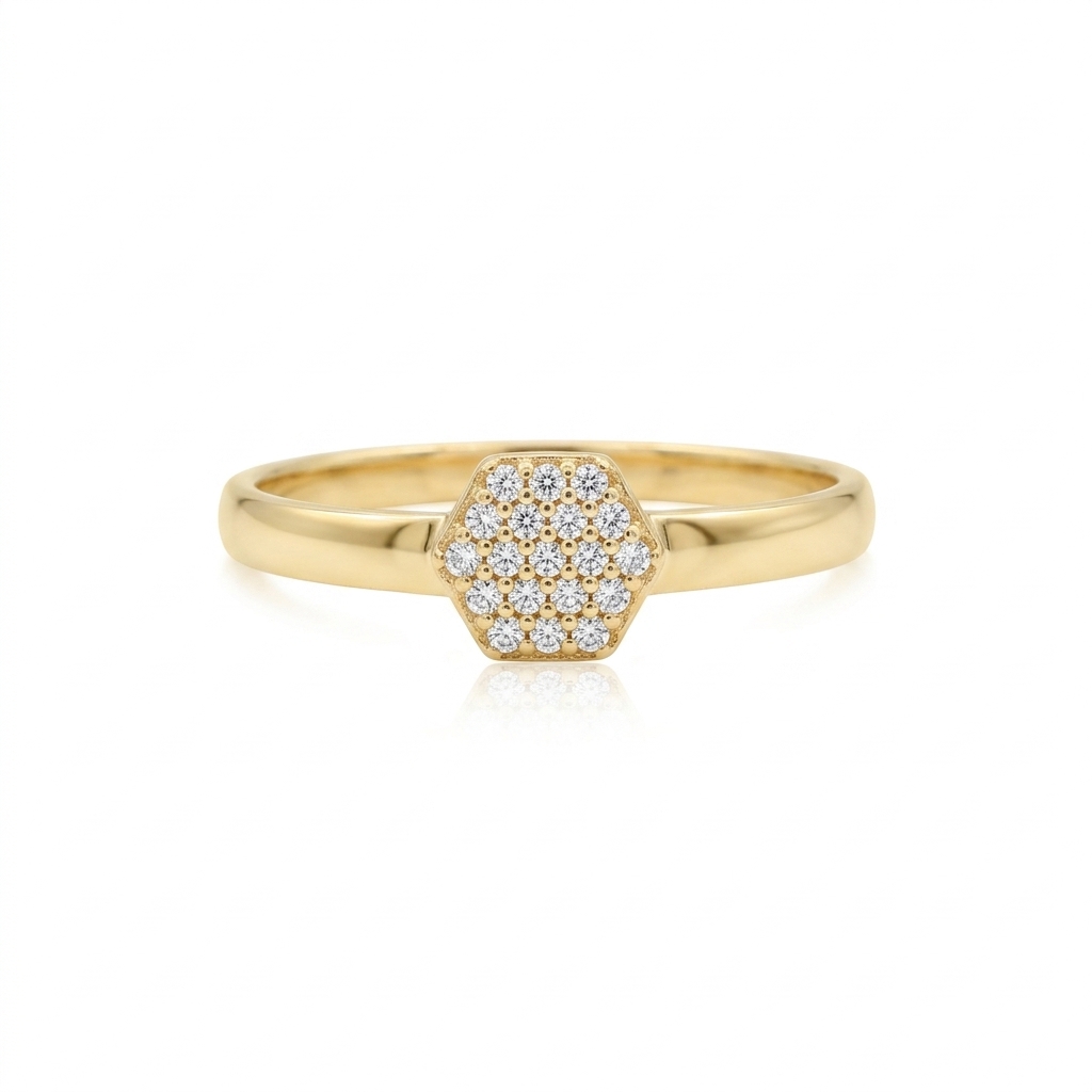 Ring in Yellow Gold 18k with Cubic Zirconia — Rings — Yellow Gold 18k