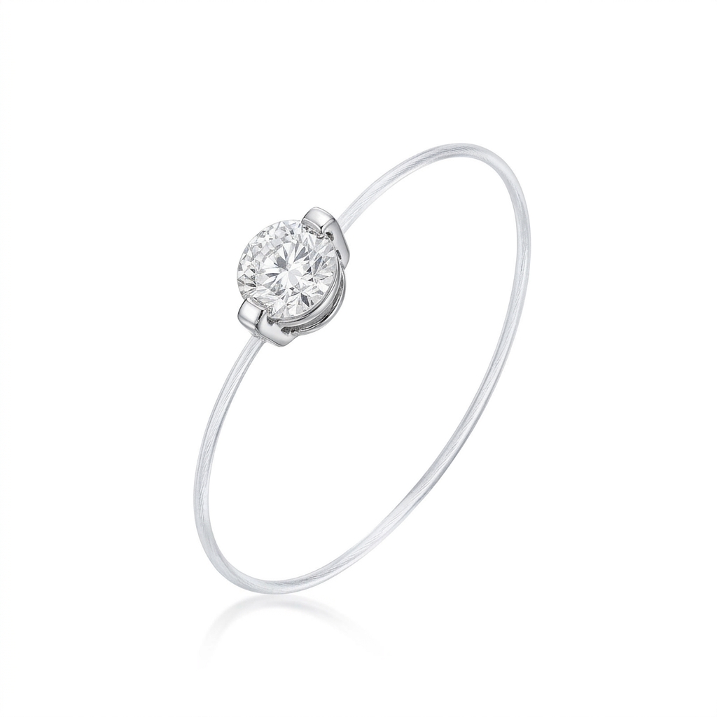 Ring in White Gold 18k with Diamond and Nylon — Rings — White Gold 18k