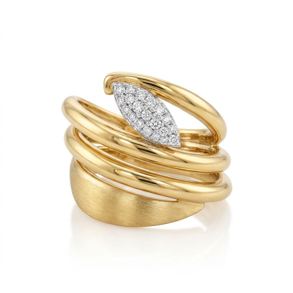 Ring in Yellow Gold 18k with Diamond — Rings — Yellow Gold 18k