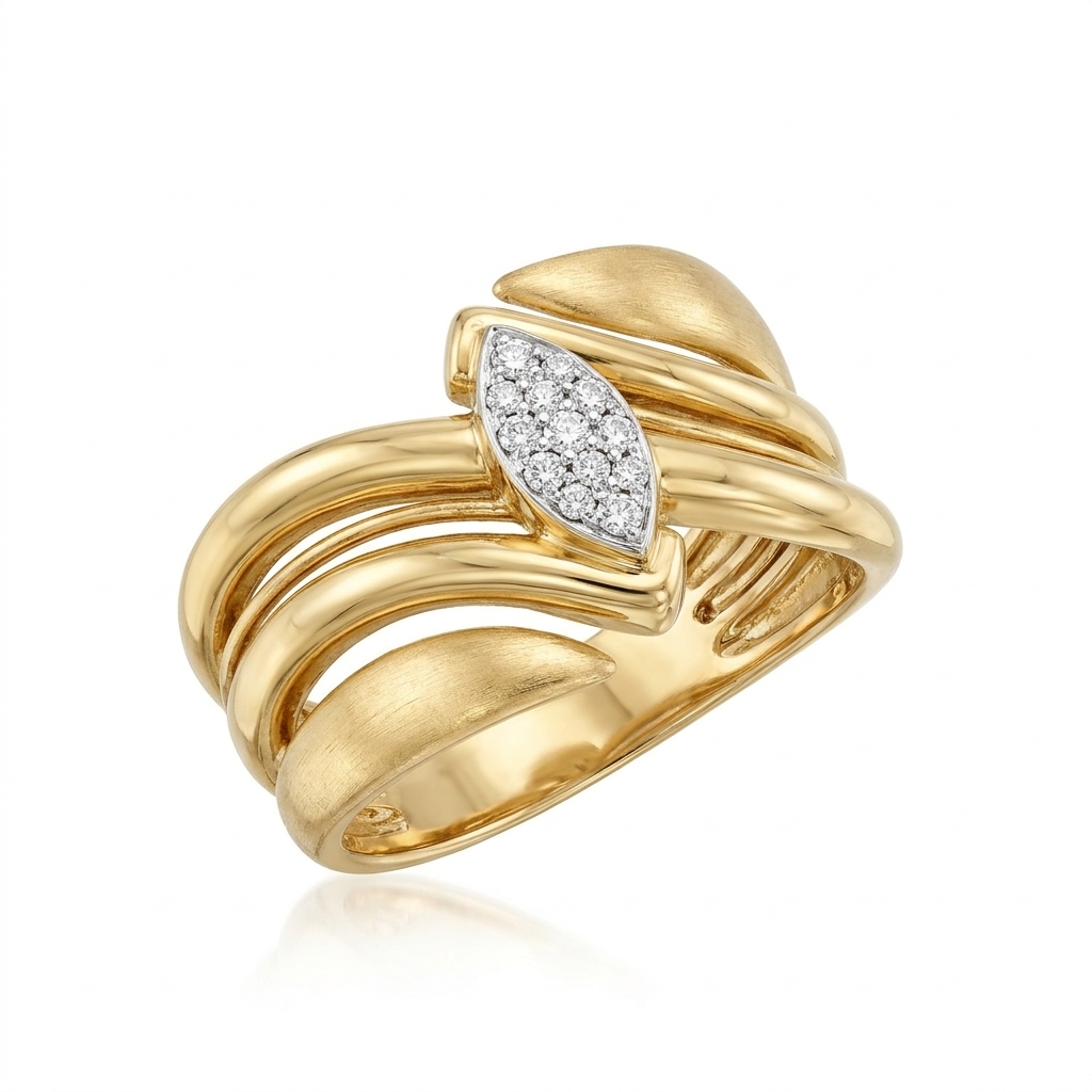 Ring in Yellow Gold 18k with Diamond — Rings — Yellow Gold 18k