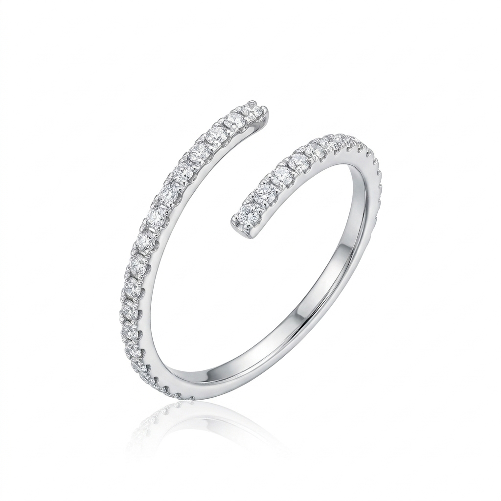 Ring in White Gold 18k with Diamond — Rings — White Gold 18k