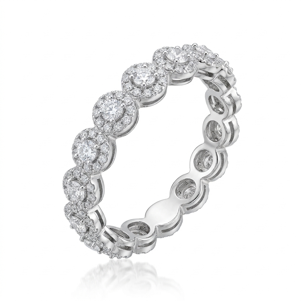 Anel em Ouro branco 18k com Diamante — Anéis — Ouro branco 18k