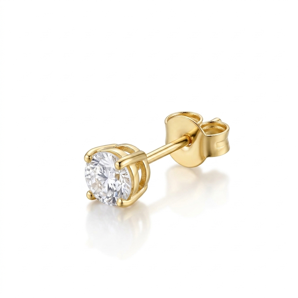 Earrings in Yellow Gold 18k with Cubic Zirconia — Earrings — Yellow Gold 18k
