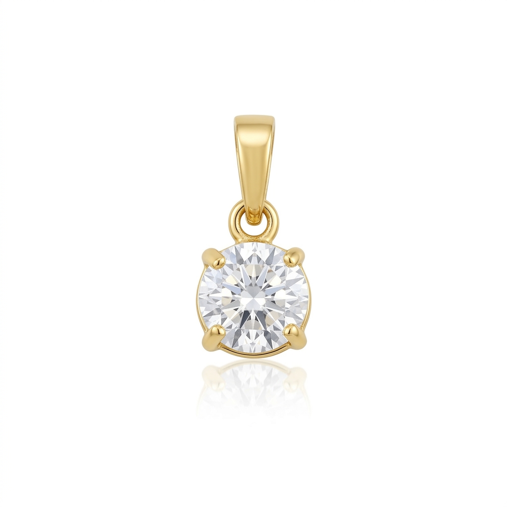 Pendant in Yellow Gold 18k with Cubic Zirconia — Pendants — Yellow Gold 18k