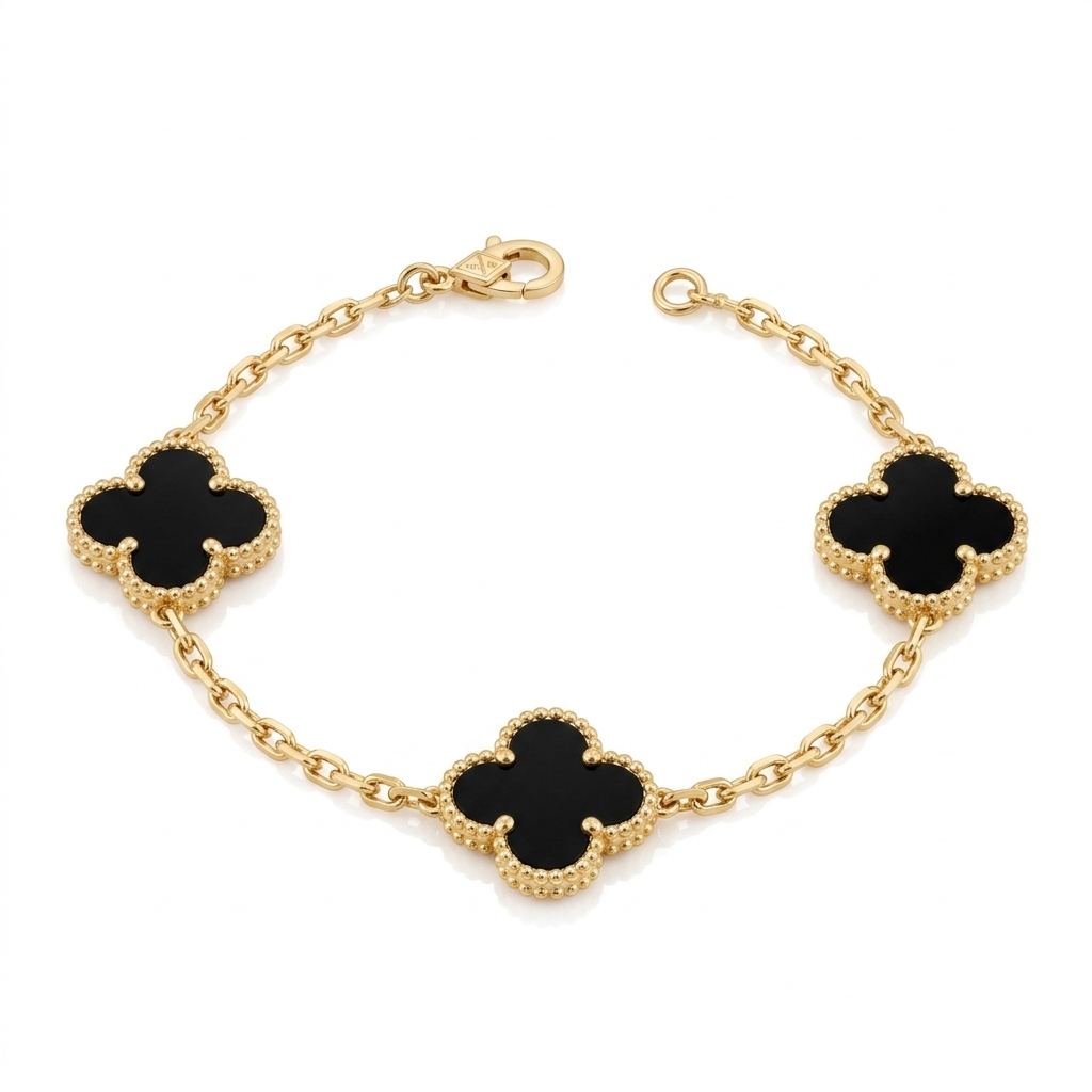 Bracelet in Yellow Gold 18k with Onyx — Bracelets — Yellow Gold 18k